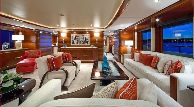 main deck saloon with huge sofas