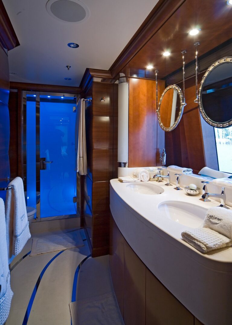 blue guest suite bathroom