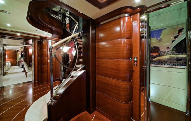 elevator connecting the decks