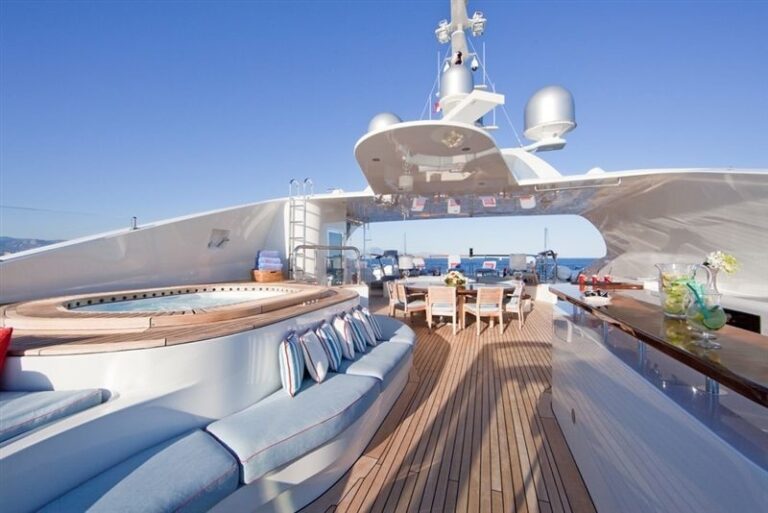 Sun Deck Taken From Ship's Bow On Yacht LATITUDE