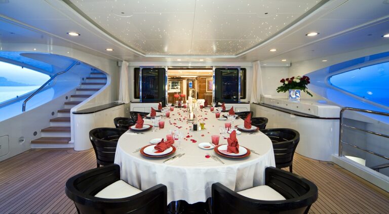 Top Aft Deck Eating/dining On Yacht LATITUDE