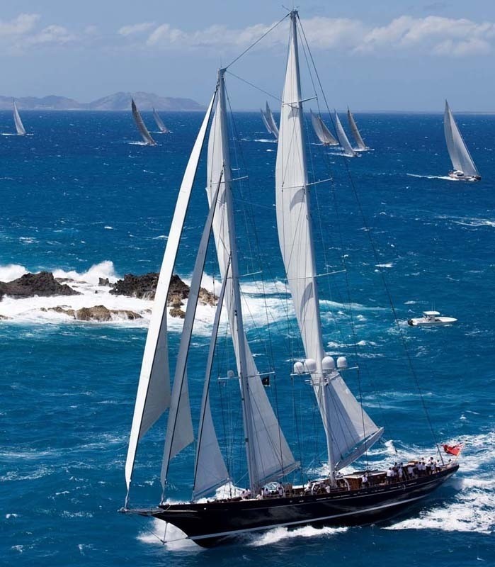 With Full Sail On Yacht METEOR