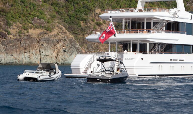 Aft Including Ship's Tenders On Board Yacht SUNRISE