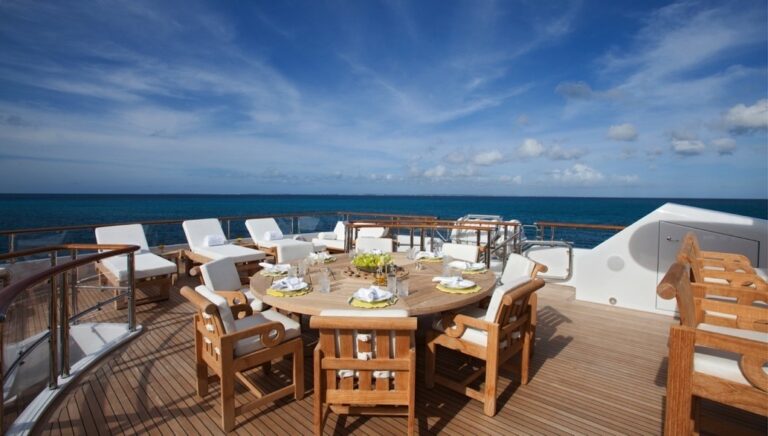 Outside Dining On Board Yacht SUNRISE