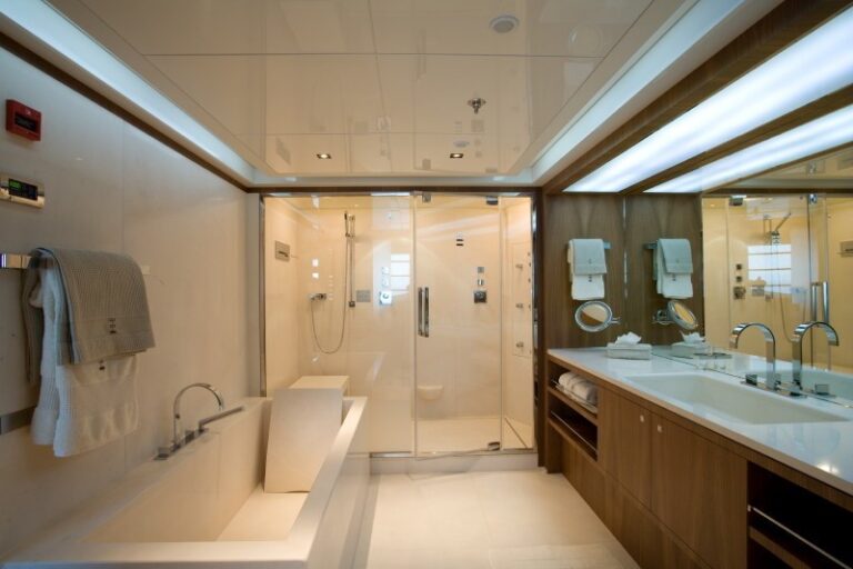 Main Master Bathroom On Board Yacht SYNA