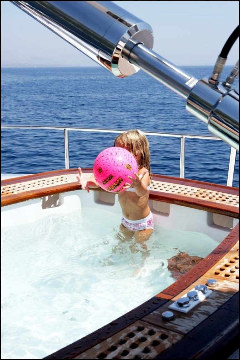Jacuzzi Pool In Use On Yacht PARSIFAL III