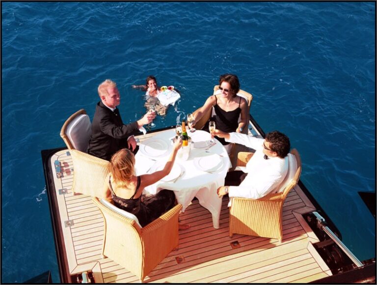 Swimming Deck Eating/dining On Board Yacht PARSIFAL III