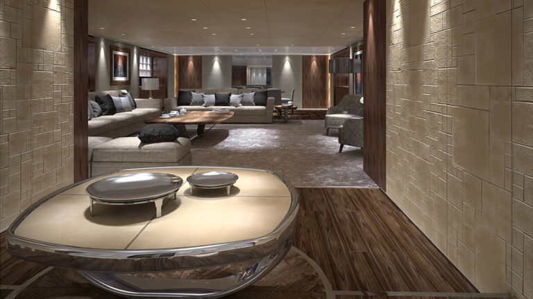 55m Baglietto motor yacht interior