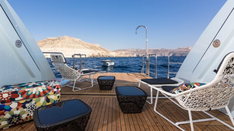 contemporary beach club swim platform