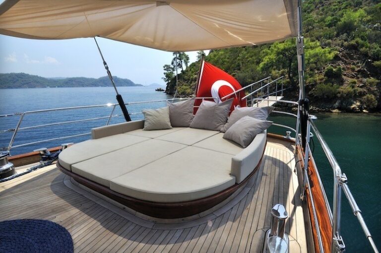 Aft Deck Sun Beds On Board Yacht REGINA