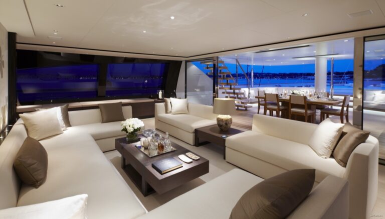 Aft: Yacht TWIZZLE's Premier Saloon Pictured