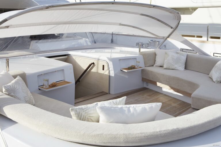 Cockpit Including Dodger Raised On Board Yacht TWIZZLE