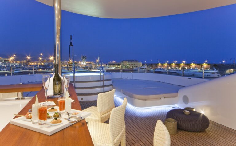 Jacuzzi Pool: Yacht BARAKA's Sun Deck Captured