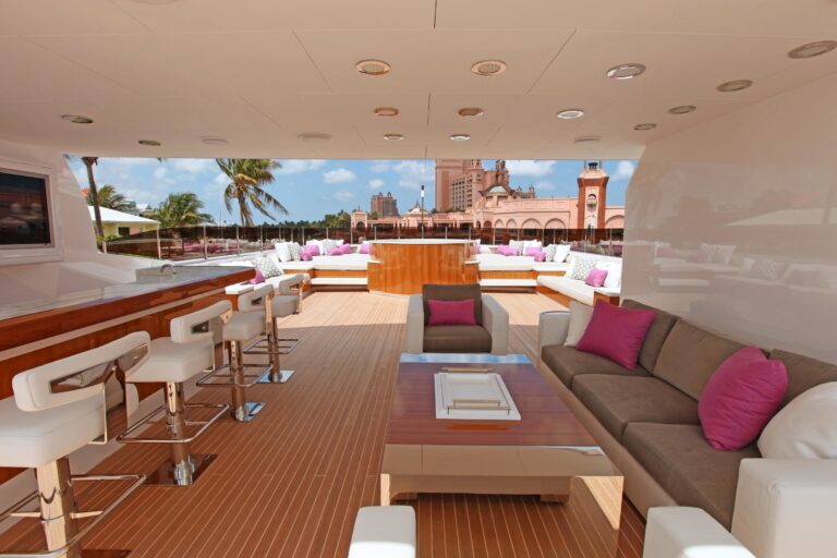 Sun Deck Sitting Under Hardtop Aboard Yacht CARPE DIEM