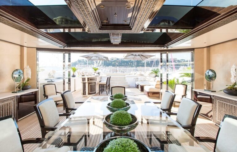 sun deck dining area