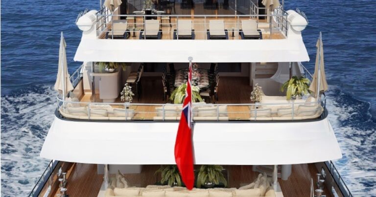 aerial close up of the aft decks