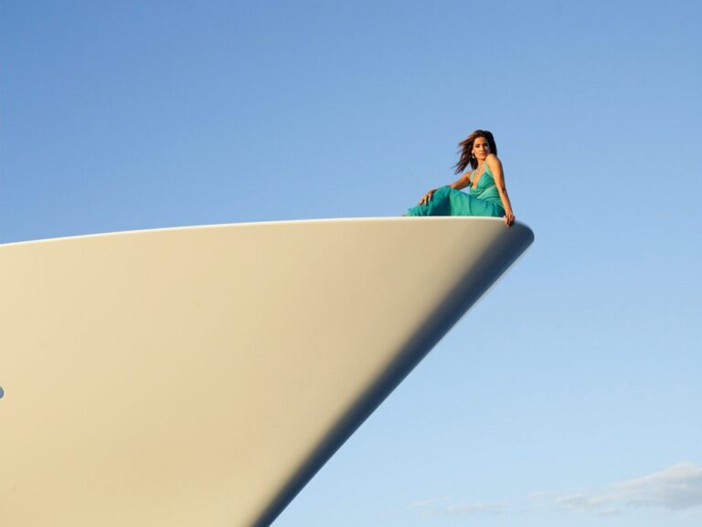 Detail: Yacht LADY SHERIDAN's Ship's Bow Pictured