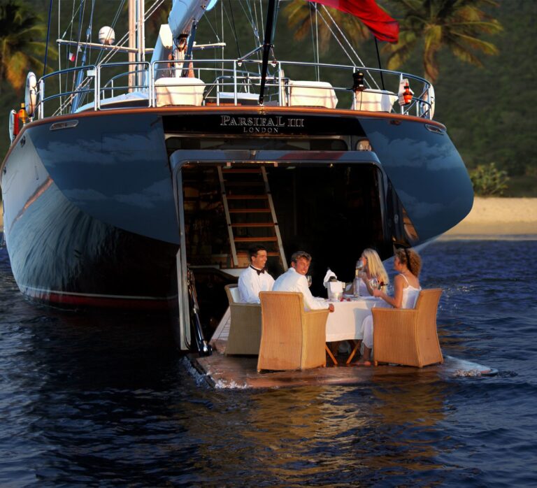 Swimming Landing On Board Yacht PARSIFAL III