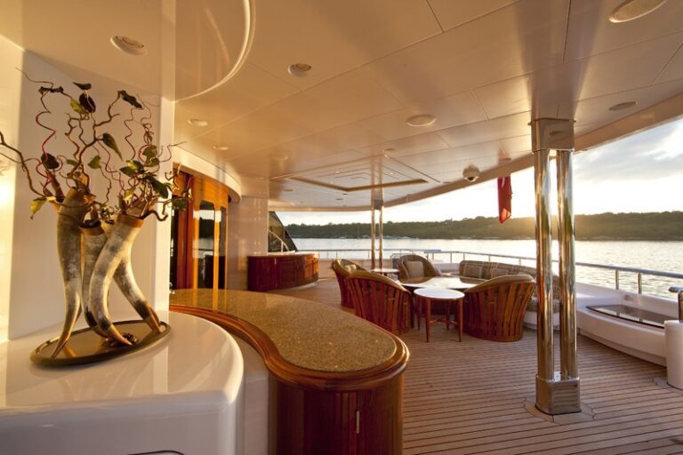 Deck Sitting On Board Yacht BLUE MOON