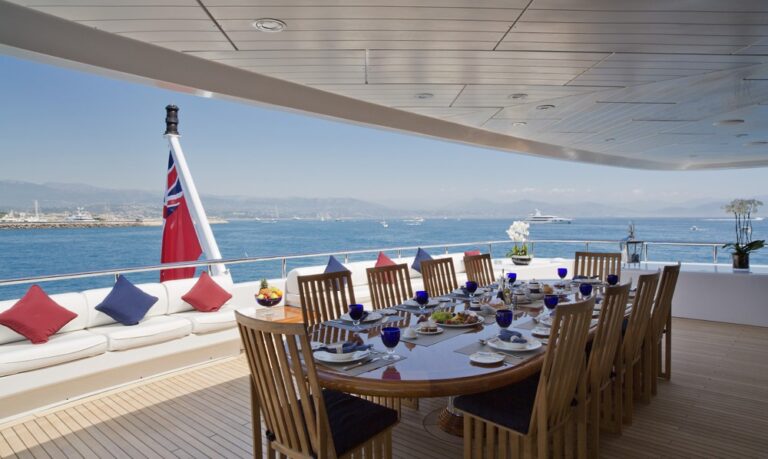 Top Deck Eating/dining Aboard Yacht SARAH