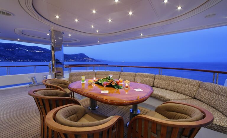 Evening: Yacht CAPRI's External Sitting Pictured