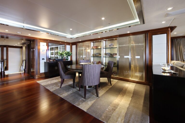 table and chairs in the lounge