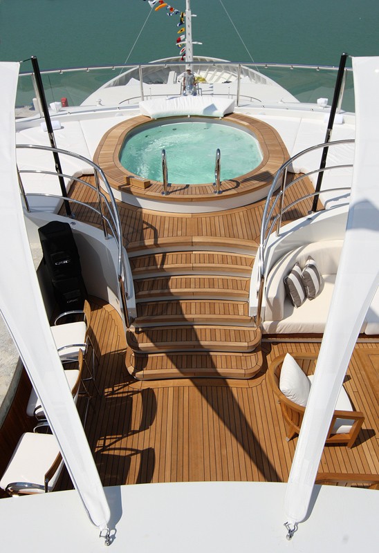 Staircase To Jacuzzi Pool Aboard Yacht SEANNA