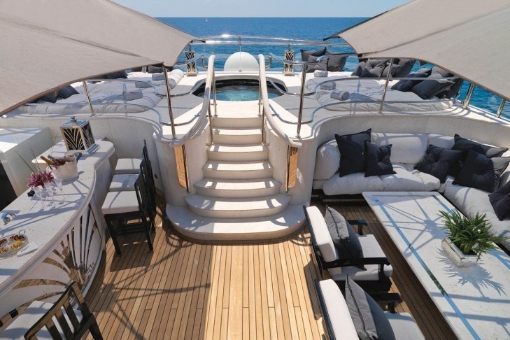 Staircase To Jacuzzi Pool Aboard Yacht SILVER ANGEL