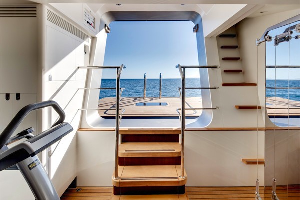 Swimming Platform And Gymnasium Aboard Yacht VERTIGO