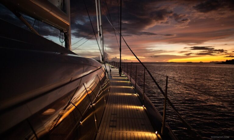 Evening: Yacht VERTIGO's Balcony Captured