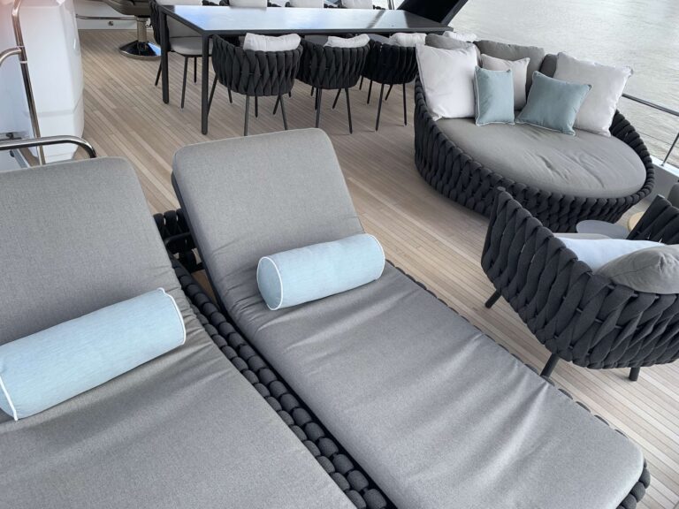 Upper deck sun loungers