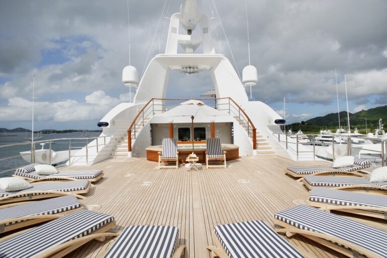 Sun Bathing: Yacht FREEDOM's Jacuzzi Pool Deck Pictured