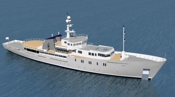 Computer Rendering Aerial On Board Yacht ENIGMA XK