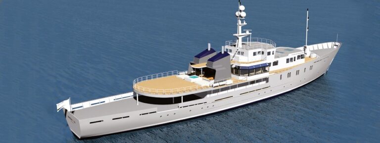 Computer Rendering Aft Aboard Yacht ENIGMA XK