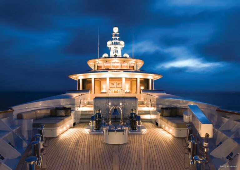 Ship's Bow Evening Aboard Yacht UTOPIA