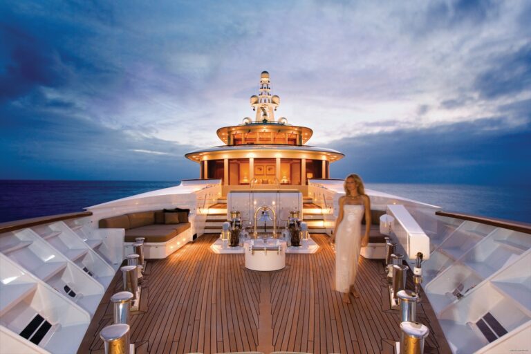 Sunset Dusk: Yacht UTOPIA's Ship's Bow Photograph