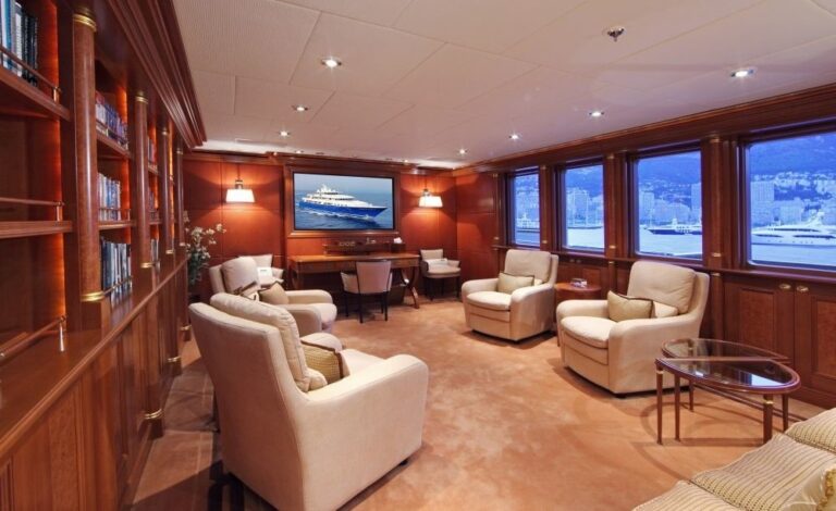 Bridgedeck Deck Television Room Or Library On Yacht LAUREL