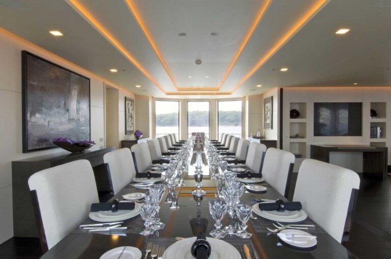 formal dining area in the main saloon
