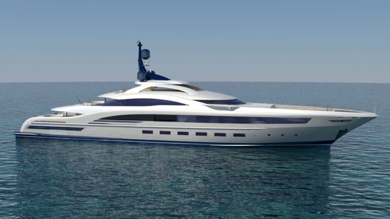 73m Displacement Yacht Profile Renderings