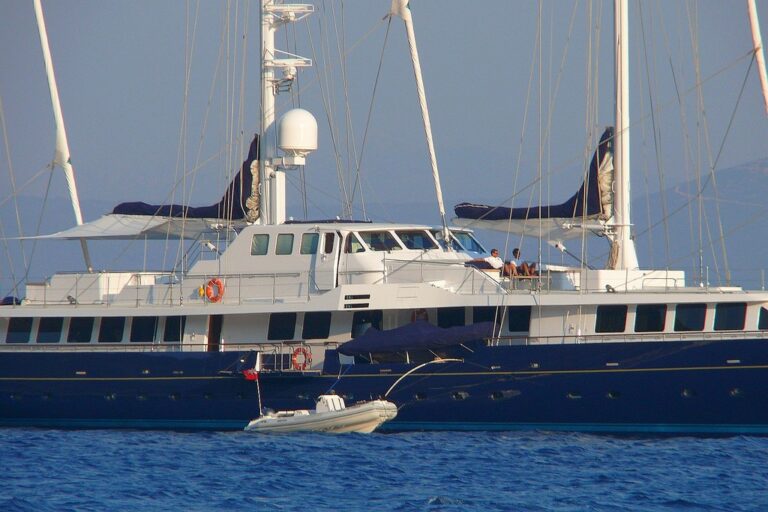 Detail Profile Aspect Including Ship's Tender Aboard Yacht ENIGMA