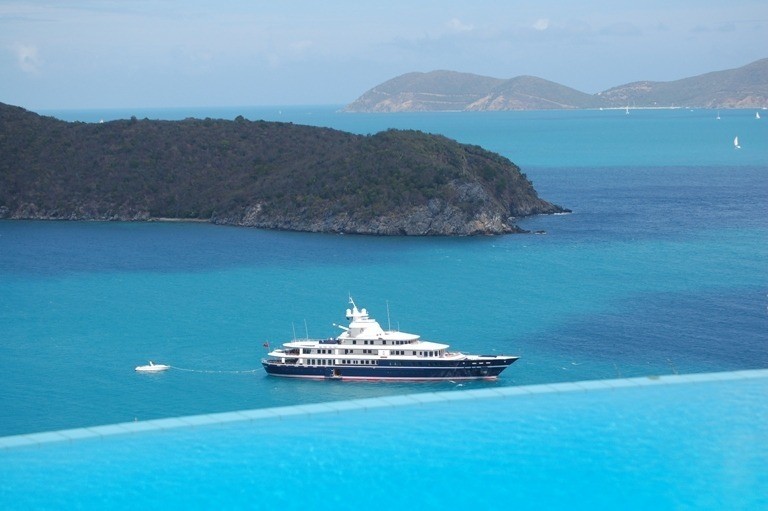 From Above Aspect Including Ship's Tender On Yacht LEANDER G