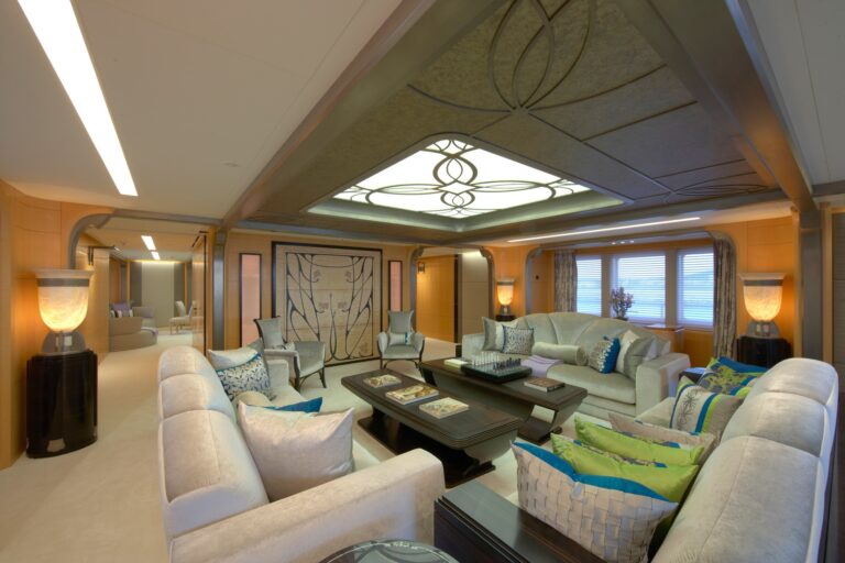 main saloon with plush sofas