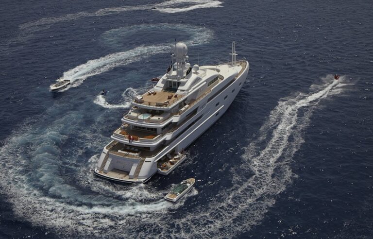 From Above Aspect Including Ship's Tenders On Yacht PEGASUS VIII