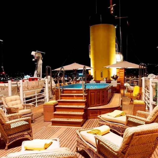 Evening: Yacht SS DELPHINE's Jacuzzi Pool Captured