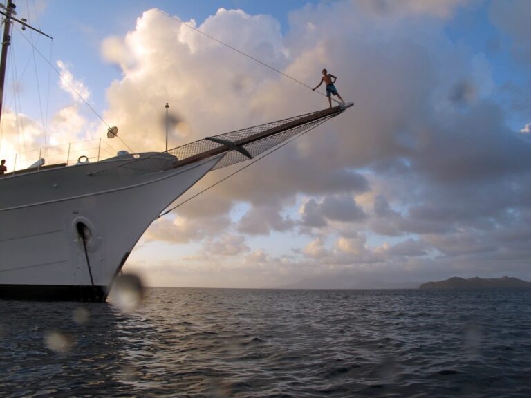 Ship's Bow On Board Yacht TALITHA