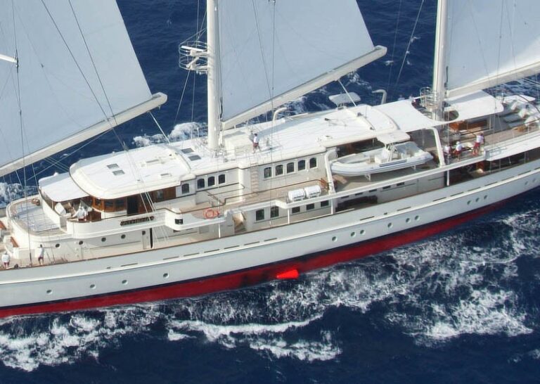 aerial view of the yacht