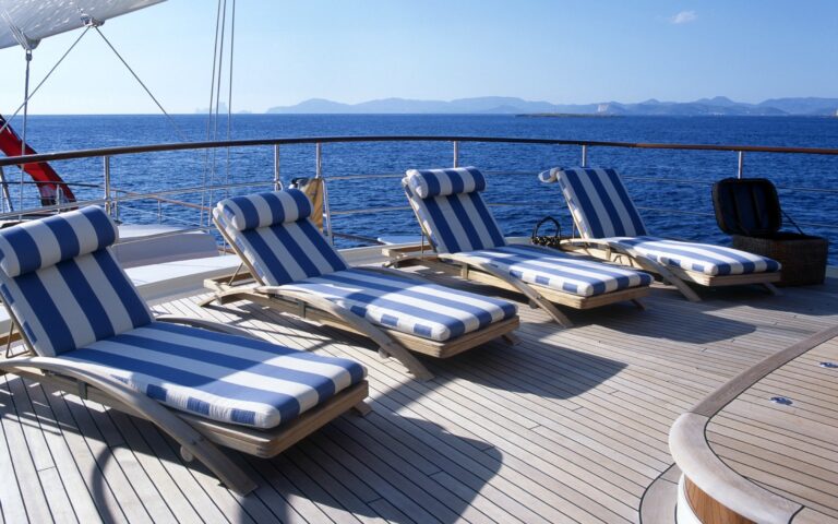 Sunshine Lounging: Yacht ATHENA's Sun Deck Captured