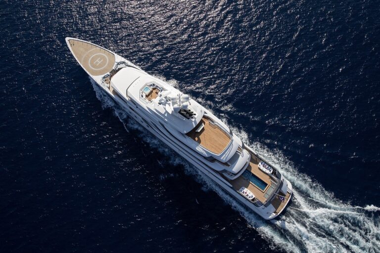 95M LURSSEN MEGA YACHT - Aerial View