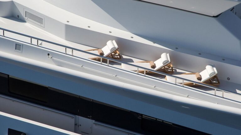 sun beds on the upper deck
