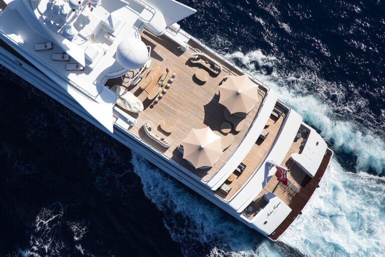 aerial view of the aft decks